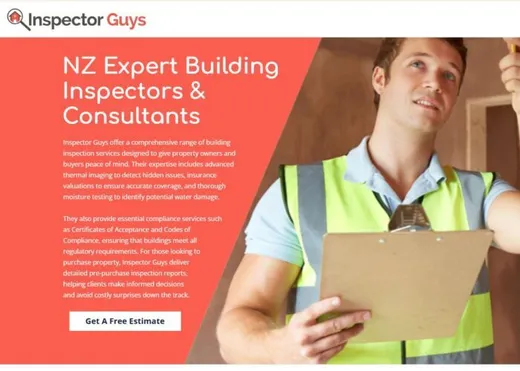 Inspector Guys building inspections website built by Kiwi Web Design