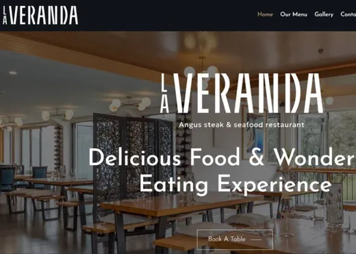 La Veranda restaurant website built by Kiwi Web Design
