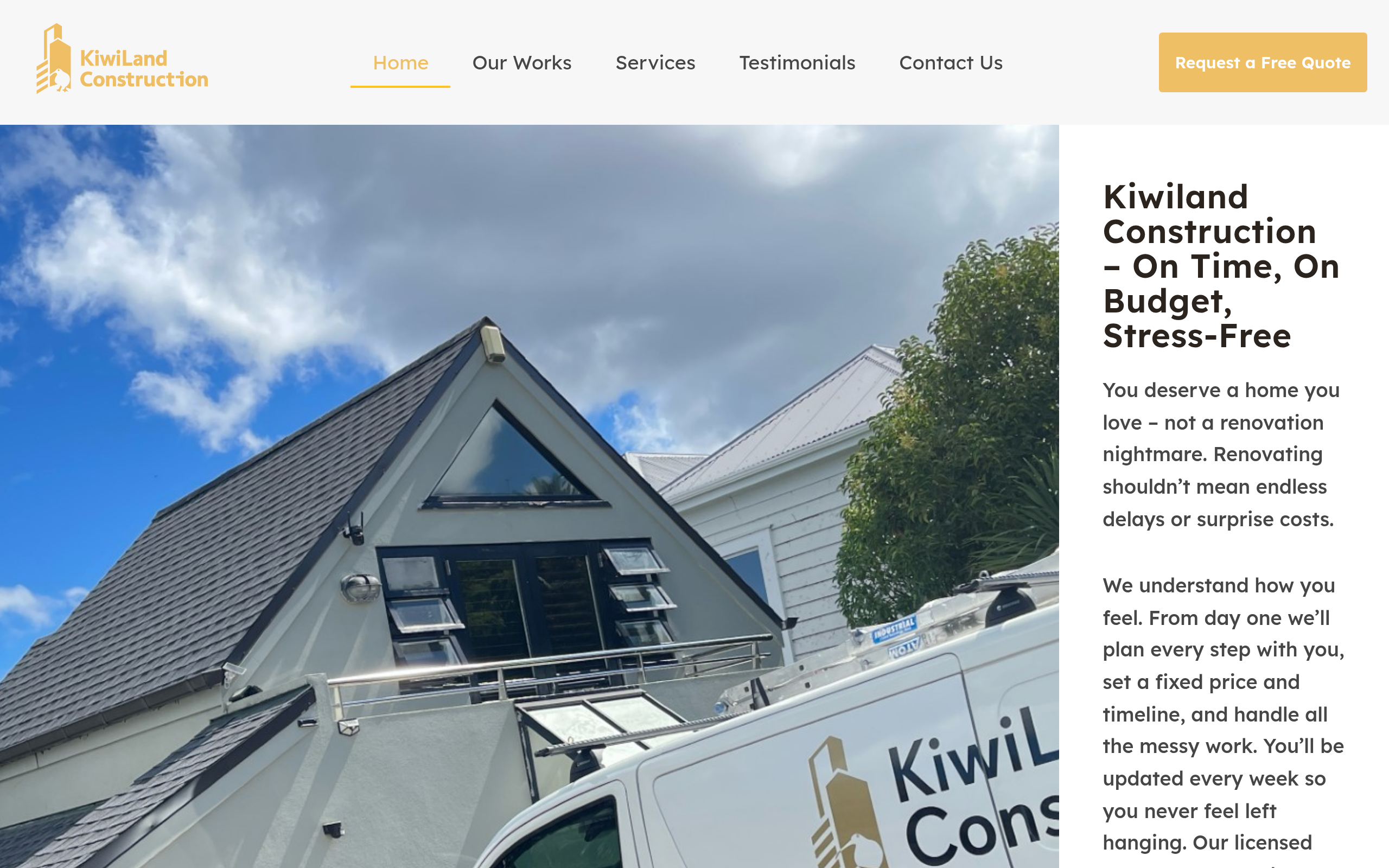 Kiwiland Construction website