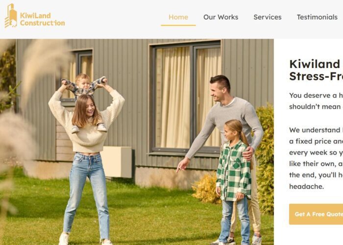 Happy family with Kiwiland Construction's work